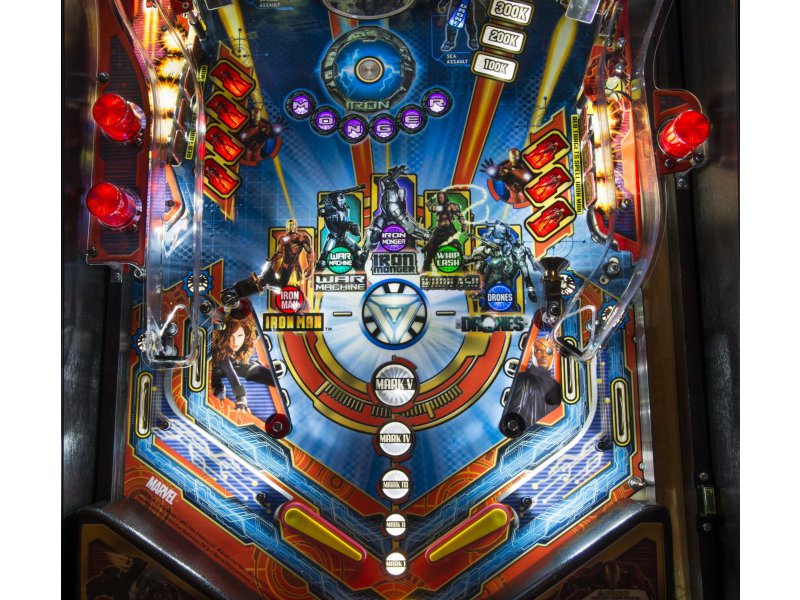 Pinball machine Ironman detail