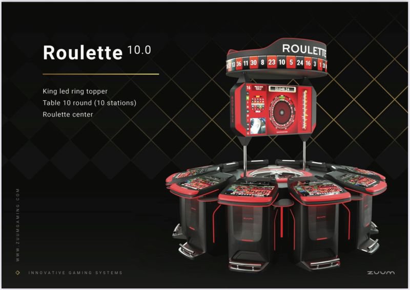 De Zuum GC2 roulettemachine, in diverse uitvoeringen leverbaar.